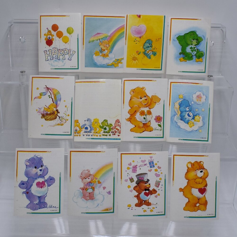 Vintage 1994 Care Bears 12 Stickers - Made in Italy by Service Line Modena